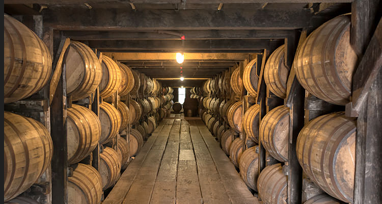 Bourbon barrels aging