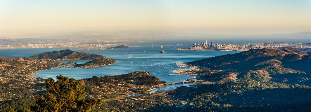 Views across San Francisco Bay from Mount Tamalpais