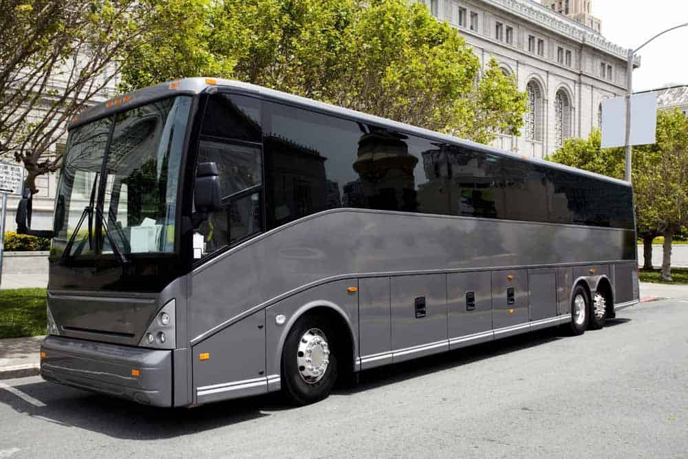 Sleek charter bus