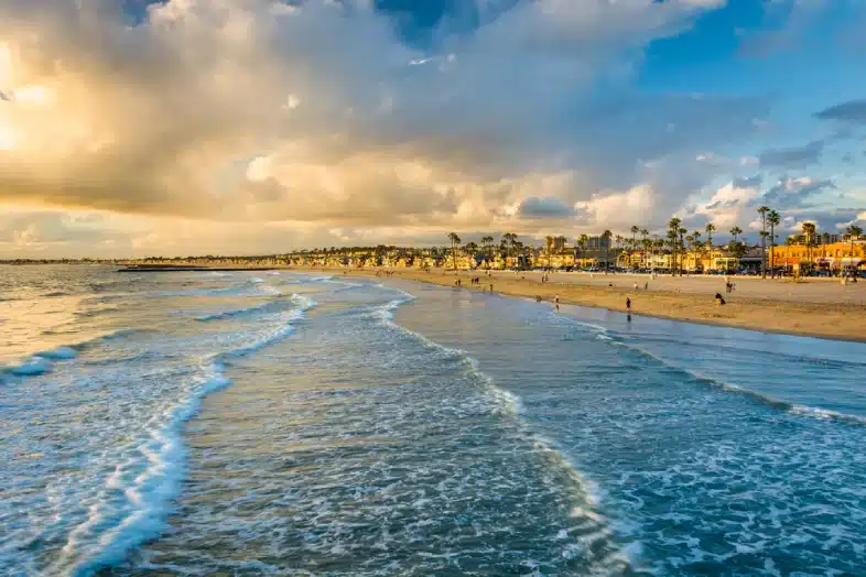The waves at Newport Beach