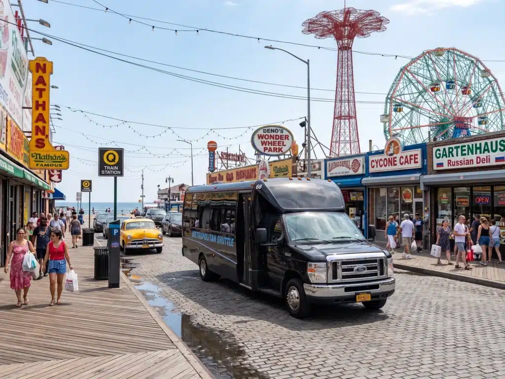 Branded bus In Coney Island