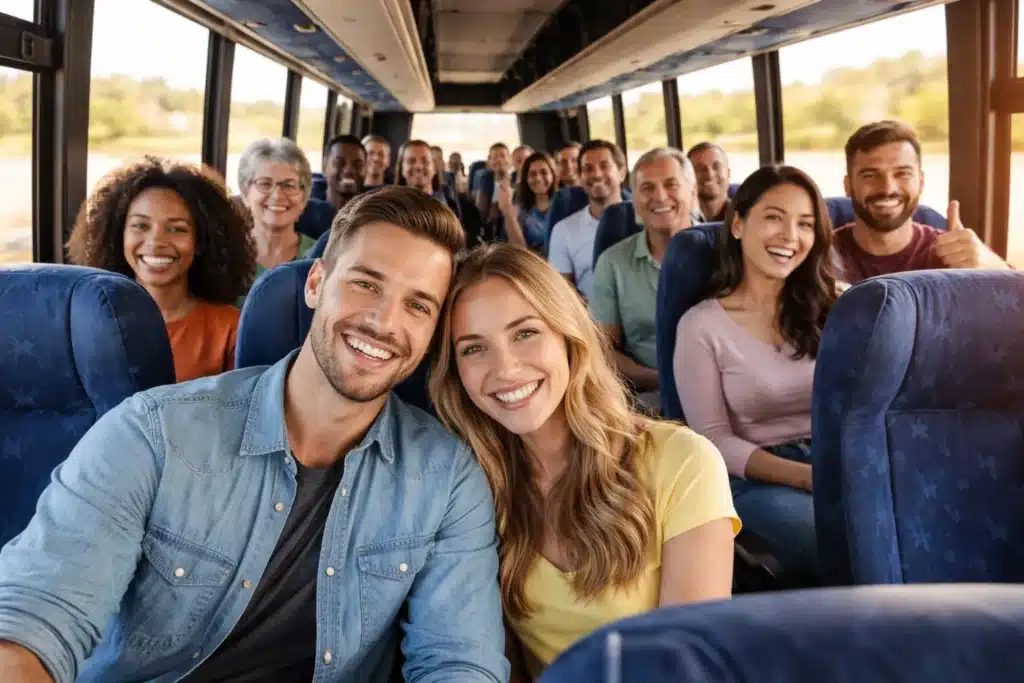 people enjoying the ride in Staten Island