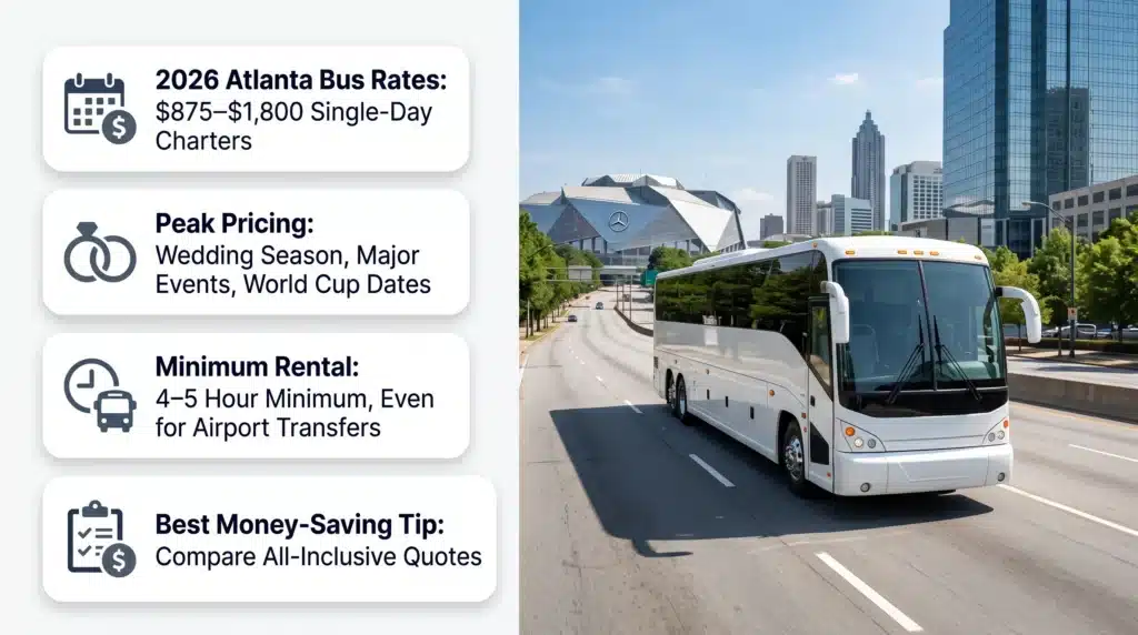 How much does a charter bus cost in Atlanta
