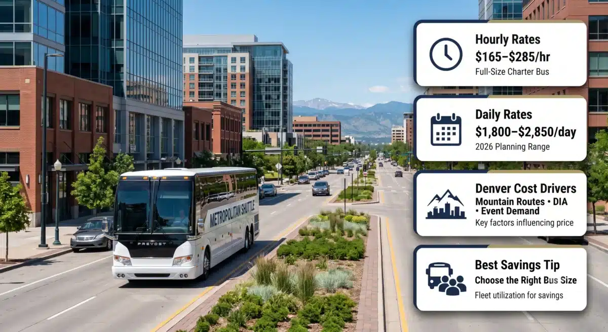How much does it cost to rent a charter bus in Denver?