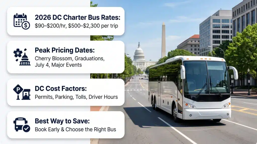 What does a charter bus cost in Washington DC
