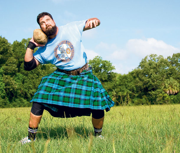 Man competing in Scottish games